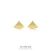 Wholesale Women's S925 Sterling Silver Geometric Triangle Stud Earrings With Frosted Brushed Texture And Electroplating Treatment
