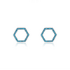 Wholesale Women's S925 Sterling Silver Geometric Turquoise Earrings With Microinlay