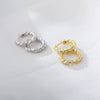 Wholesale Women's S925 Sterling Silver Geometric Twist Pattern Zircon Earrings Gold And Silver Plated