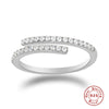 Wholesale Women's S925 Sterling Silver Geometric Twist Zircon Open Finger Ring With Electroplating
