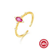 Wholesale Women's S925 Sterling Silver Geometric Twist Zircon Open Finger Ring With Electroplating