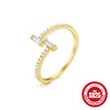 Wholesale Women's S925 Sterling Silver Geometric Twist Zircon Open Finger Ring With Electroplating