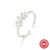 Wholesale Women's S925 Sterling Silver Geometric Twist Zircon Open Finger Ring With Electroplating