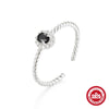 Wholesale Women's S925 Sterling Silver Geometric Twist Zircon Open Finger Ring With Electroplating