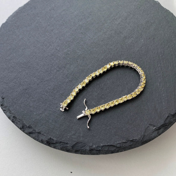 Wholesale Women's S925 Sterling Silver Geometric U Shaped Electroplated Tennis Chain Bracelet