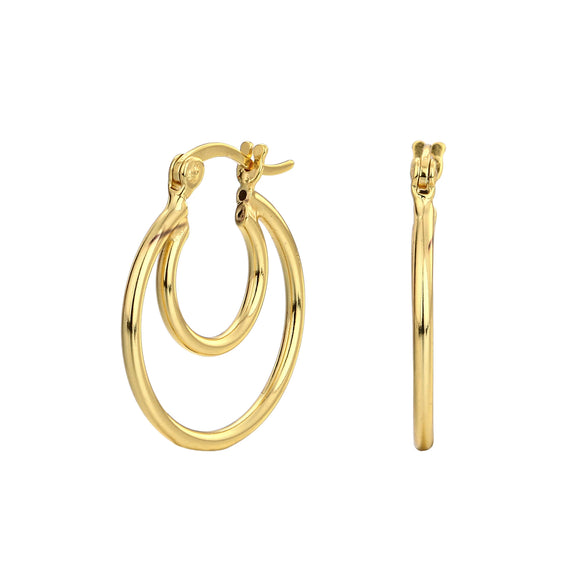 Wholesale Women's S925 Sterling Silver Geometric Ushape Earrings And Ear Buckles With Electroplating