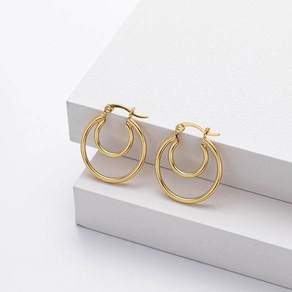 Wholesale Women's S925 Sterling Silver Geometric Ushape Earrings And Ear Buckles With Electroplating