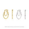 Wholesale Women's S925 Sterling Silver Geometric Ushape Earrings And Ear Buckles With Electroplating