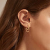 Wholesale Women's S925 Sterling Silver Geometric Ushape Earrings And Ear Buckles With Electroplating