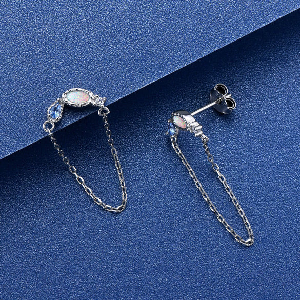 Wholesale Women's S925 Sterling Silver Geometric Ushaped And Drop Shape Zircon Earrings