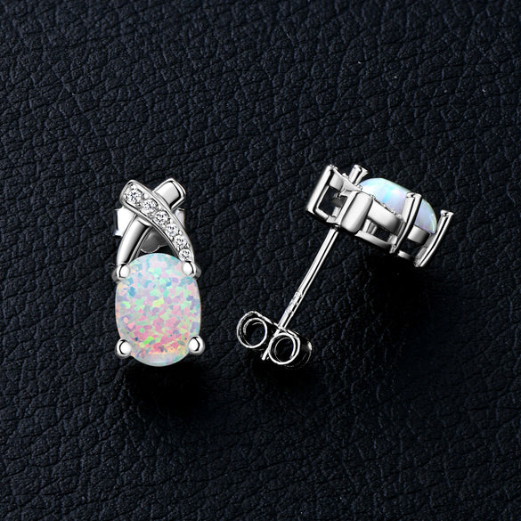 Wholesale Women's S925 Sterling Silver Geometric Ushaped And Drop Shape Zircon Earrings