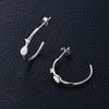 Wholesale Women's S925 Sterling Silver Geometric Ushaped And Drop Shape Zircon Earrings