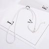 Wholesale Women's S925 Sterling Silver Geometric Ushaped Inlaid Zircon Bead Chain Necklace