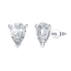 Wholesale Women's S925 Sterling Silver Geometric Water Drop Shaped Electroplated Zircon Earrings