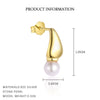 Wholesale Women's S925 Sterling Silver Geometric Water Drop Vintage Earrings With Electroplating