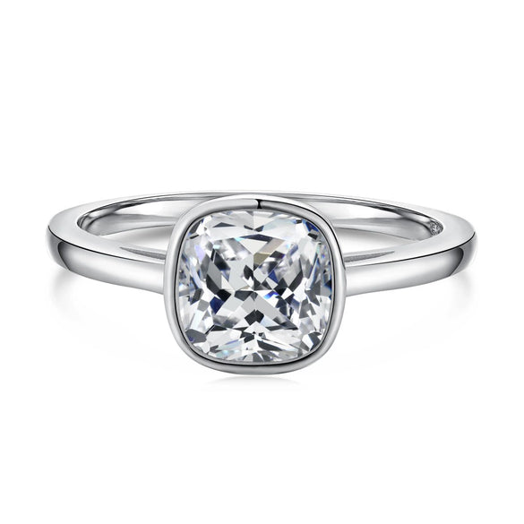 Wholesale Women's S925 Sterling Silver Geometric Water Drop Zircon Ring With Electroplating Design