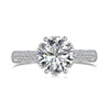 Wholesale Women's S925 Sterling Silver Geometric Water Drop Zircon Ring With Electroplating Design