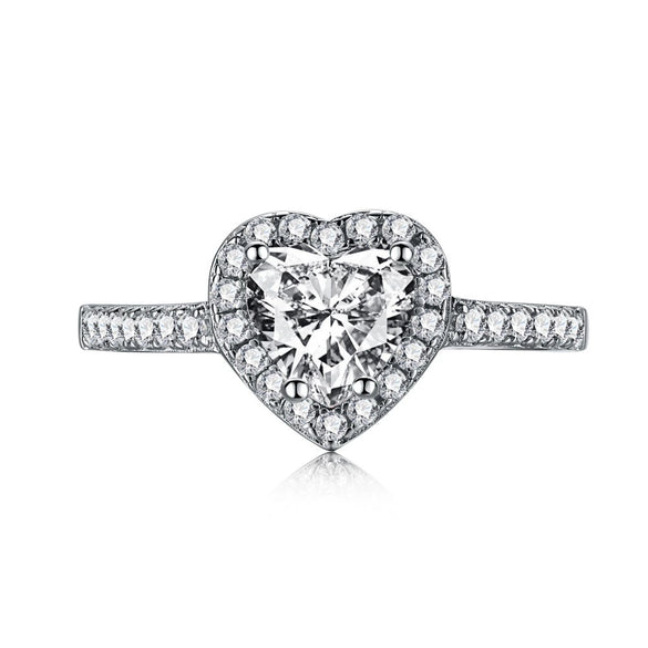 Wholesale Women's S925 Sterling Silver Geometric Water Drop Zircon Ring With Electroplating Design