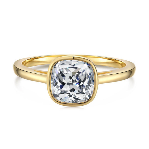 Wholesale Women's S925 Sterling Silver Geometric Water Drops Zircon Ring With Electroplating Design