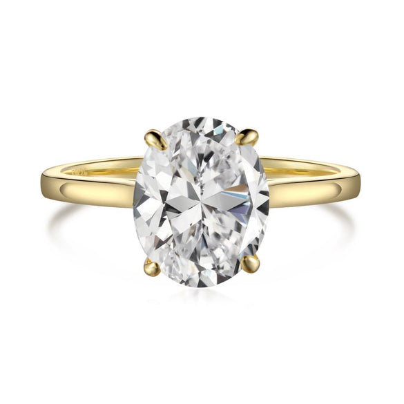 Wholesale Women's S925 Sterling Silver Geometric Water Drops Zircon Ring With Electroplating Design