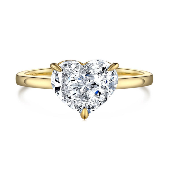Wholesale Women's S925 Sterling Silver Geometric Water Drops Zircon Ring With Electroplating Design