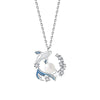 Wholesale Women's S925 Sterling Silver Geometric Whale Drop Necklace With Inlaid Zircon And Cross Chain