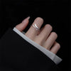 Wholesale Women's S925 Sterling Silver Geometric Wings Opening Ring With Electroplating