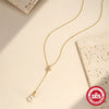 Wholesale Women's S925 Sterling Silver Geometric Y Shaped Clavicle Chain With Pearl And Electroplating Design