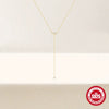 Wholesale Women's S925 Sterling Silver Geometric Yshaped Clavicle Necklace With Kiteshaped Zircon And Electroplating Design