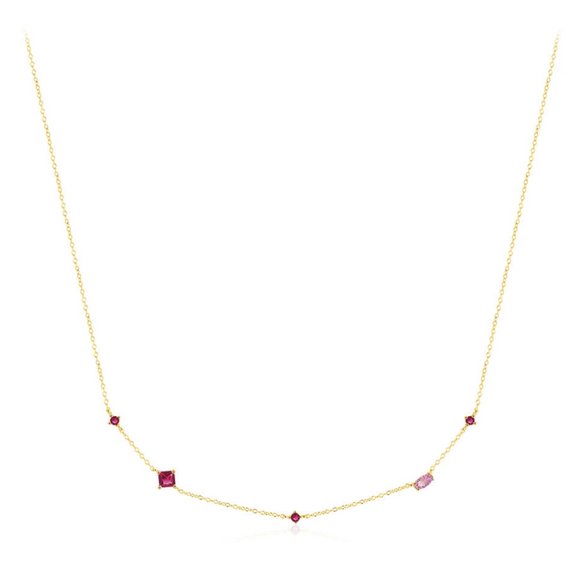 Wholesale Women's S925 Sterling Silver Geometric Zircon Clavicle Cross Chain Necklace