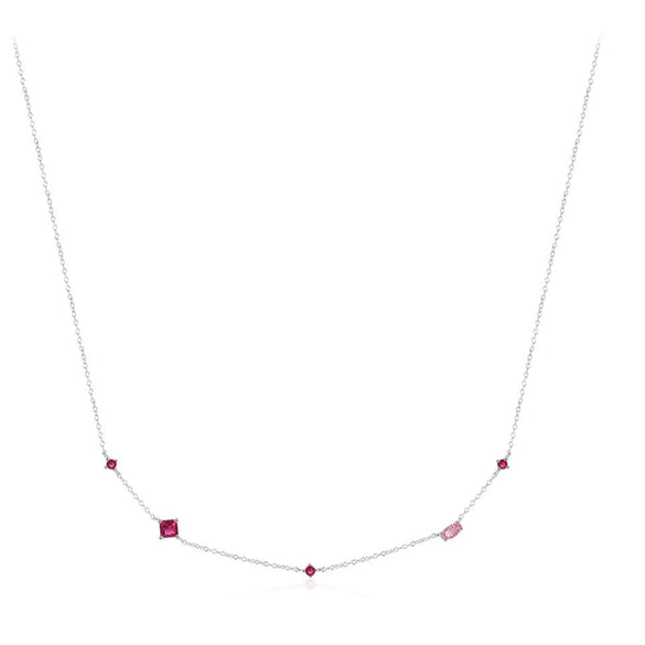 Wholesale Women's S925 Sterling Silver Geometric Zircon Clavicle Cross Chain Necklace