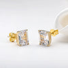 Wholesale Women's S925 Sterling Silver Geometric Zircon Earrings Set With Diamonds Simple Style