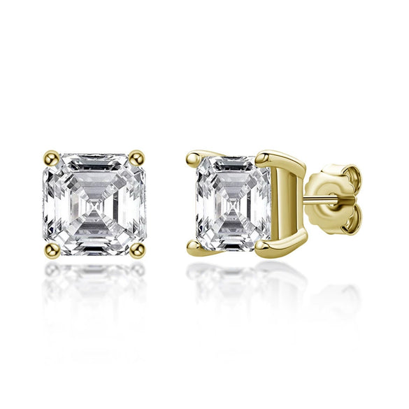 Wholesale Women's S925 Sterling Silver Geometric Zircon Earrings Set With Diamonds Simple Style