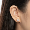 Wholesale Women's S925 Sterling Silver Geometric Zircon Earrings Set With Diamonds Simple Style