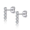 Wholesale Women's S925 Sterling Silver Geometric Zircon Earrings Set With Diamonds Simple Style
