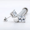 Wholesale Women's S925 Sterling Silver Geometric Zircon Earrings Set With Diamonds Simple Style