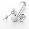 Wholesale Women's S925 Sterling Silver Geometric Zircon Earrings Set With Diamonds Simple Style