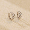 Wholesale Women's S925 Sterling Silver Geometric Zircon Earrings With Electroplating