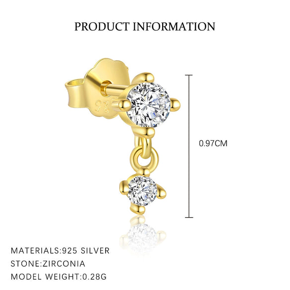 Wholesale Women's S925 Sterling Silver Geometric Zircon Earrings With Tassel And Light Luxury Design