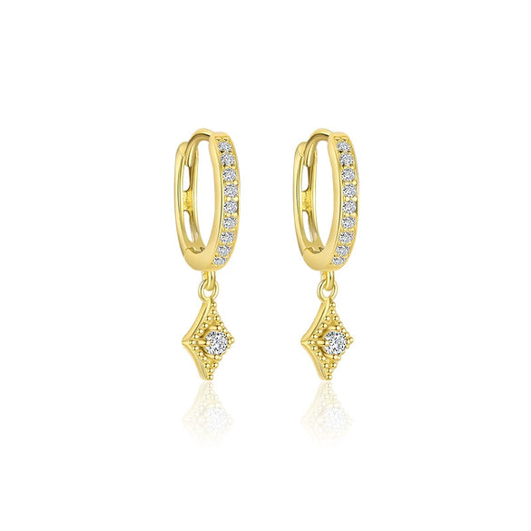 Wholesale Women's S925 Sterling Silver Geometric Zircon Earrings
