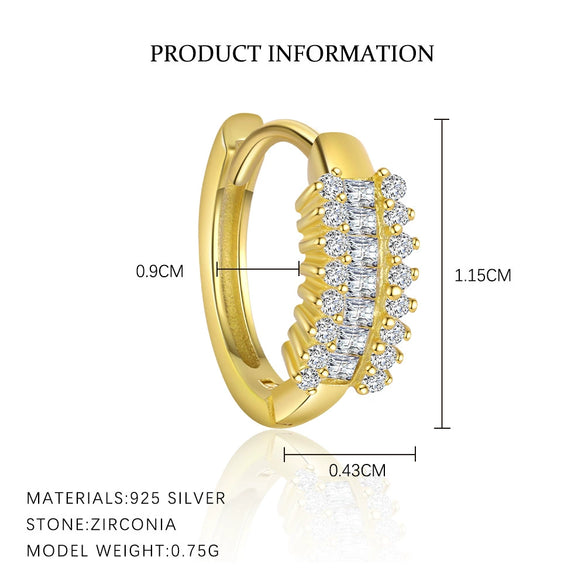 Wholesale Women's S925 Sterling Silver Geometric Zircon Earrings