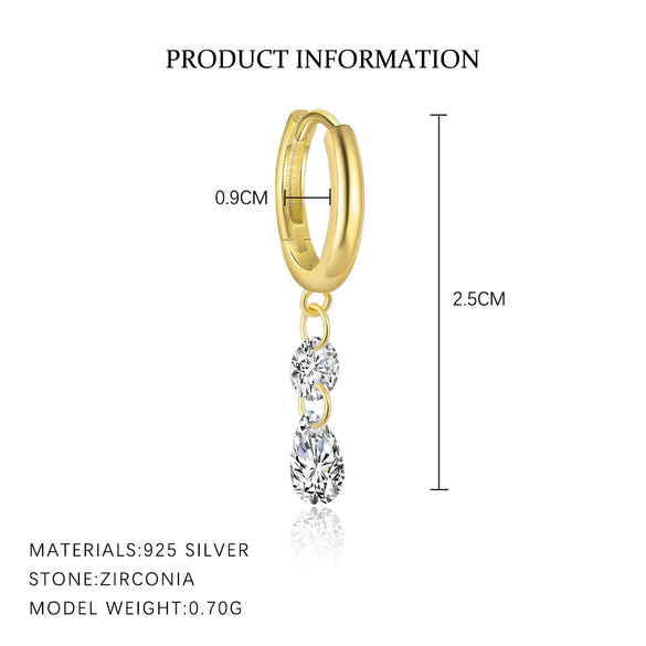 Wholesale Women's S925 Sterling Silver Geometric Zircon Earrings