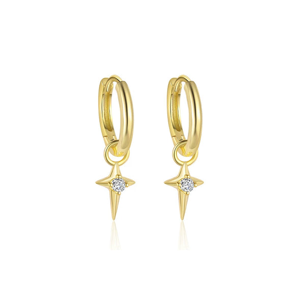Wholesale Women's S925 Sterling Silver Geometric Zircon Earrings