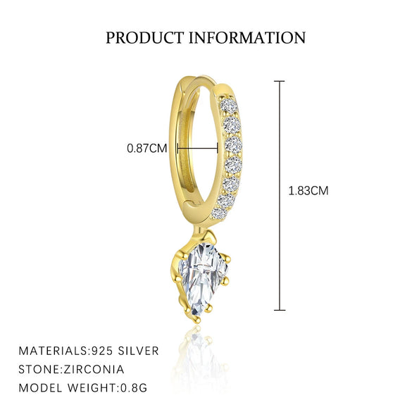 Wholesale Women's S925 Sterling Silver Geometric Zircon Earrings