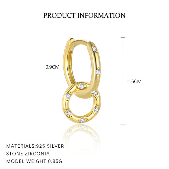 Wholesale Women's S925 Sterling Silver Geometric Zircon Earrings