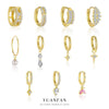 Wholesale Women's S925 Sterling Silver Geometric Zircon Earrings