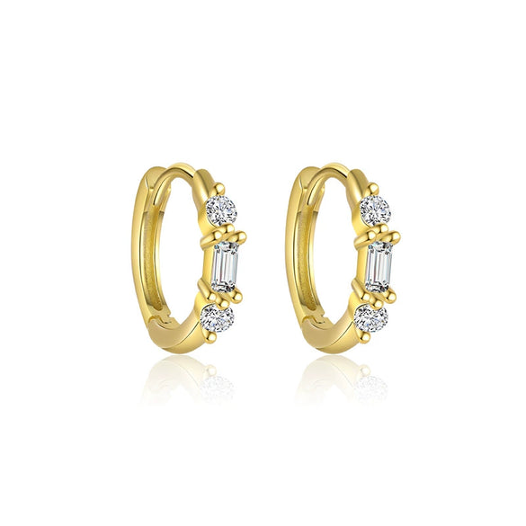 Wholesale Women's S925 Sterling Silver Geometric Zircon Fashion Earrings