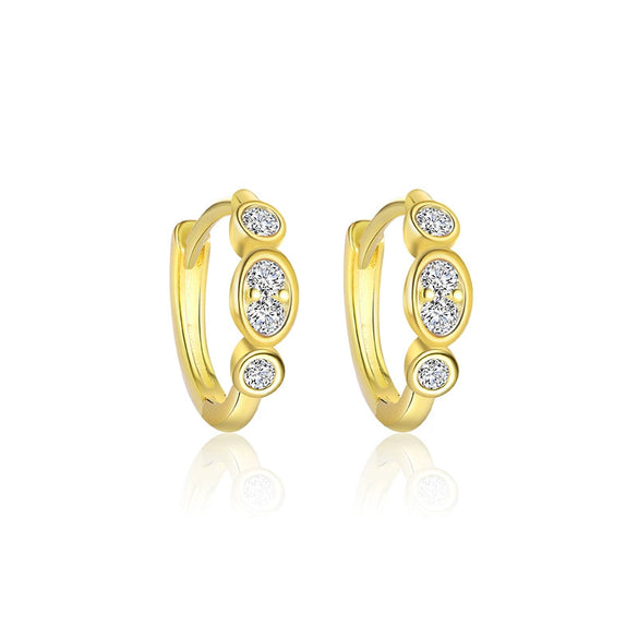 Wholesale Women's S925 Sterling Silver Geometric Zircon Fashion Earrings