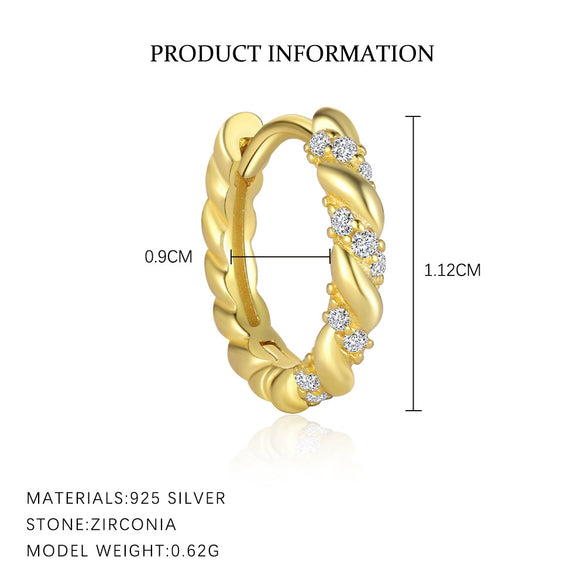 Wholesale Women's S925 Sterling Silver Geometric Zircon Fashion Earrings