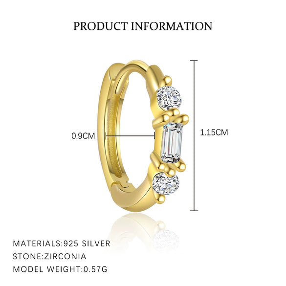 Wholesale Women's S925 Sterling Silver Geometric Zircon Fashion Earrings